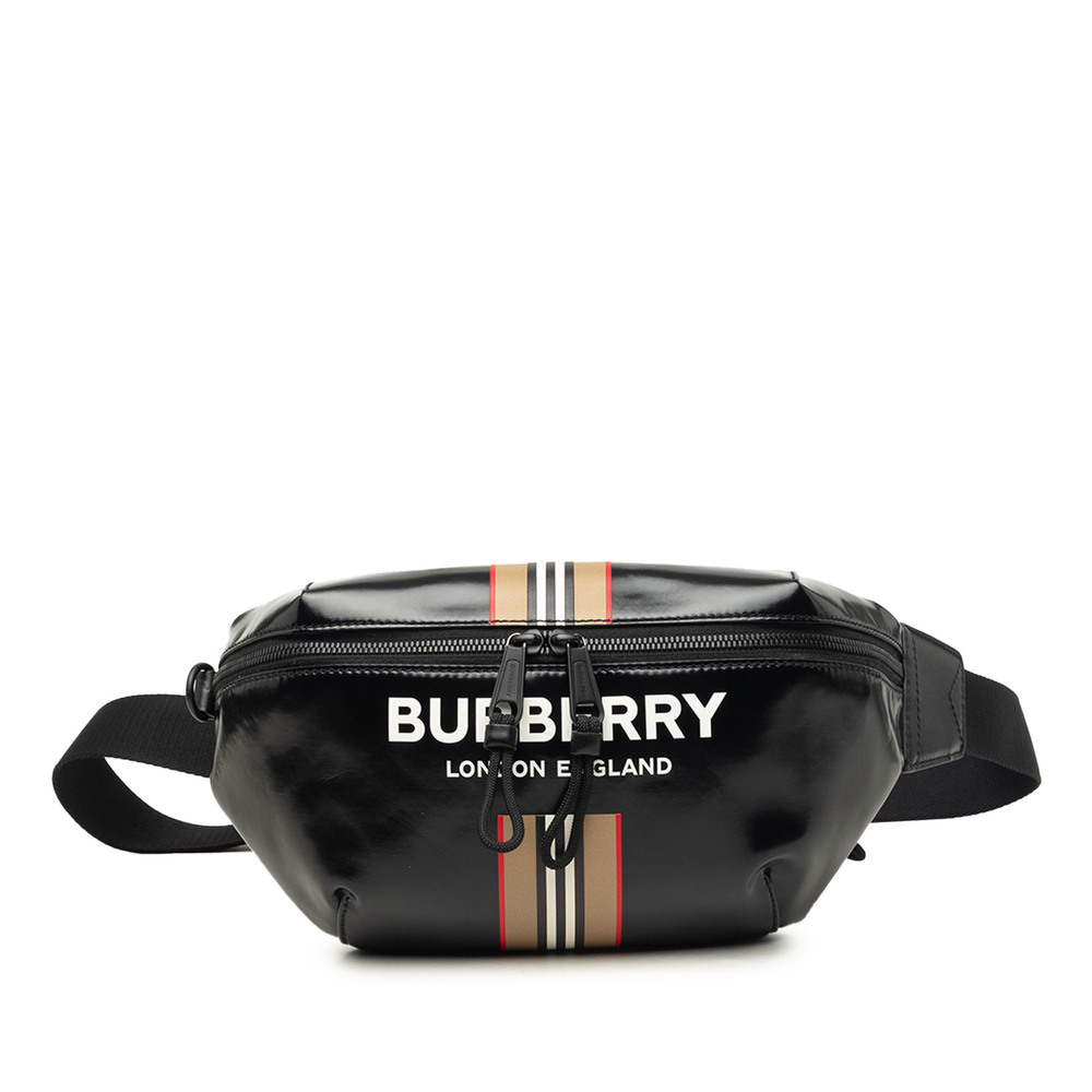 Pre-Loved Burberry Coated Canvas Icon Stripe Sonny Belt Bag